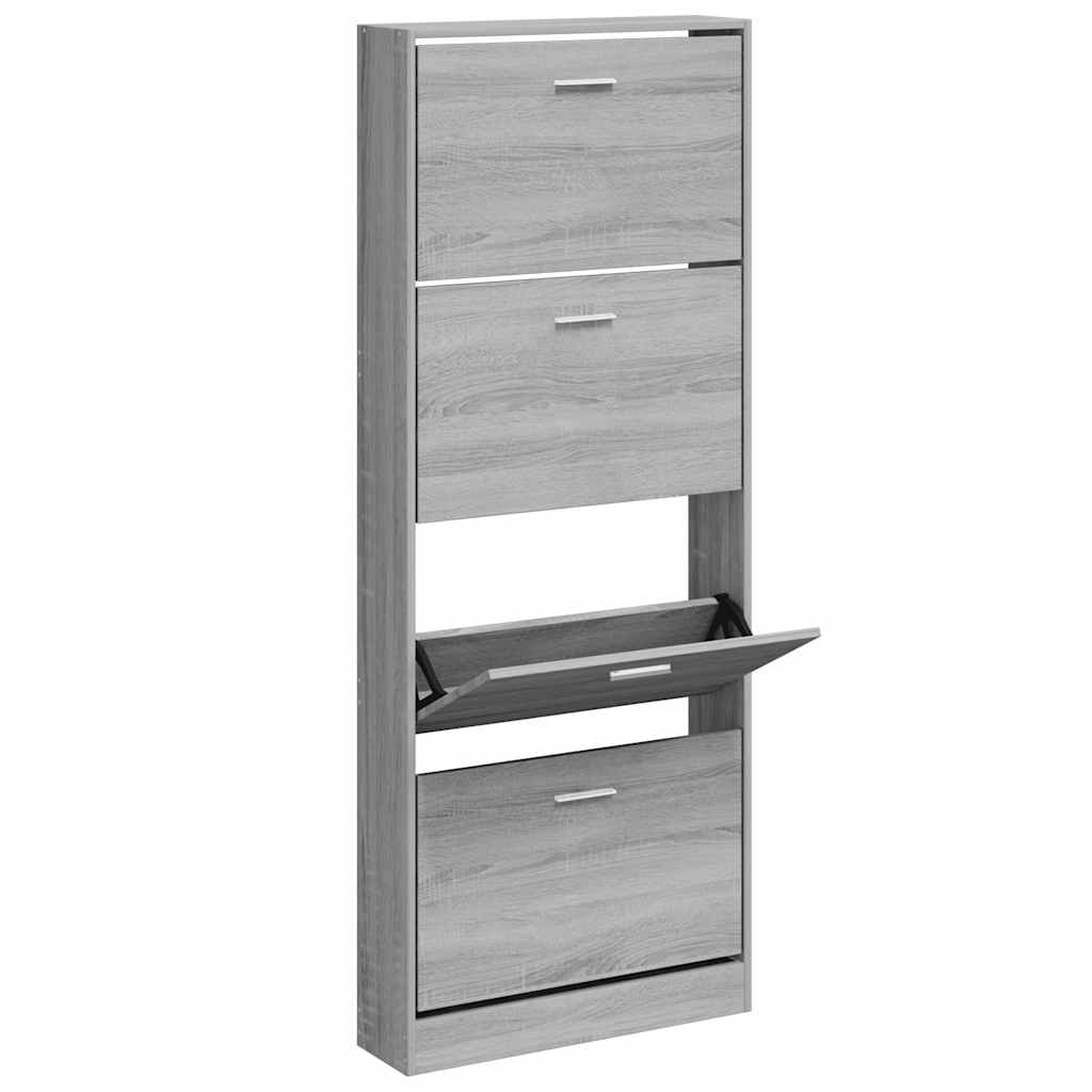 Vidaxl Shoe Cabinet 59x17x150 cm Property Wood Grey Sonoma