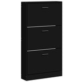 Vidaxl Shoe Cabinet 59x17x108 cm Property Wood Black