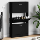 Vidaxl Shoe Cabinet 59x17x108 cm Property Wood Black