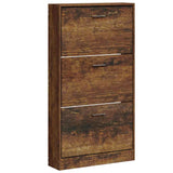 Vidaxl Shoe Cabinet 59x17x108 cm Property Wood Røget eg Farvet