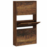 Vidaxl Shoe Cabinet 59x17x108 cm Property Wood Røget eg Farvet