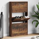 Vidaxl Shoe Cabinet 59x17x108 cm Property Wood Røget eg Farvet