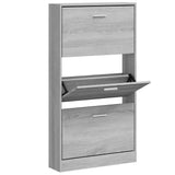 Vidaxl Shoe Cabinet 59x17x108 cm Forarbejdet trægrå sonoma