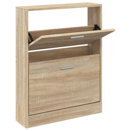 Vidaxx skoskab eg 59x17x81 cm konstrueret træ