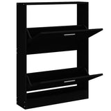 Vidaxl Shoe Cabinet 59x17x81 cm Property Wood Black
