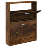 Vidaxl Shoe Cabinet 59x17x81 cm Property Wood Røget eg Farvet