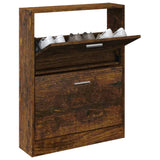 Vidaxl Shoe Cabinet 59x17x81 cm Property Wood Røget eg Farvet