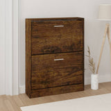 Vidaxl Shoe Cabinet 59x17x81 cm Property Wood Røget eg Farvet