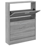 Vidaxl Shoe Cabinet 59x17x81 cm forarbejdet trægrå sonoma