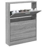 Vidaxl Shoe Cabinet 59x17x81 cm forarbejdet trægrå sonoma