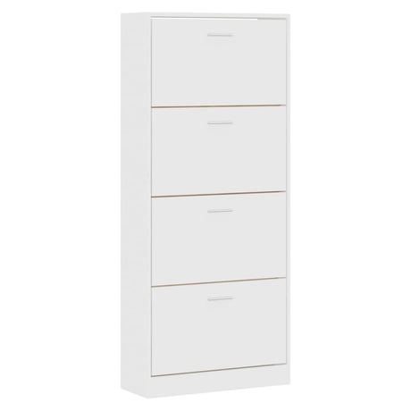 Vidaxl Shoe Cabinet 63x24x147 cm Forarbejdet træhvide