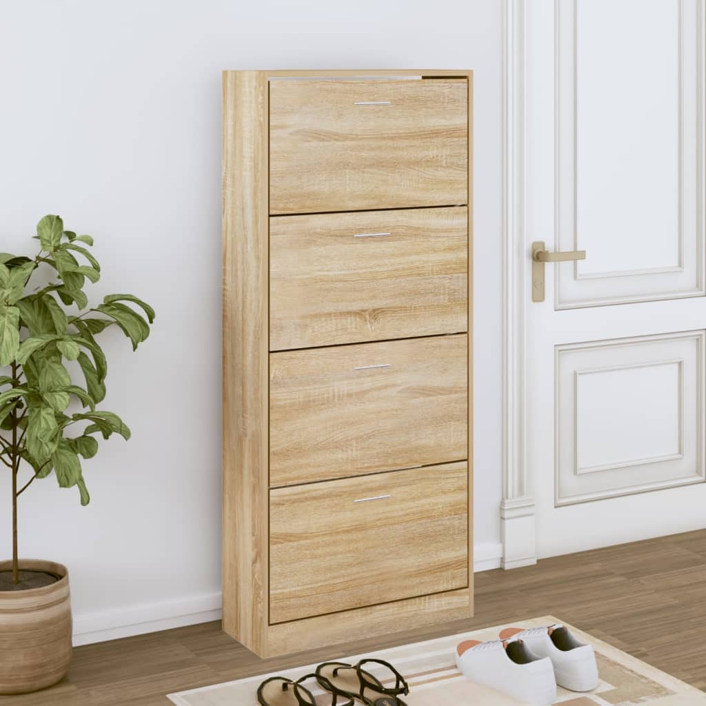 Vidaxl Shoe Cabinet 63x24x147 cm Property Wood Sonoma Oak Farvet