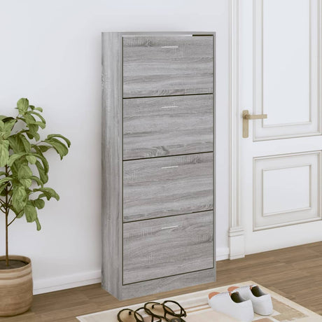 VidaXL skoskab 63x24x147 cm færdig trægrå Sonoma