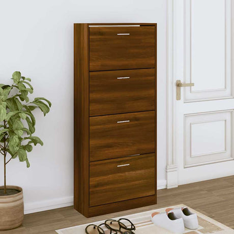 Vidaxx skoskab 63x24x147 cm færdig træbrun eg farve