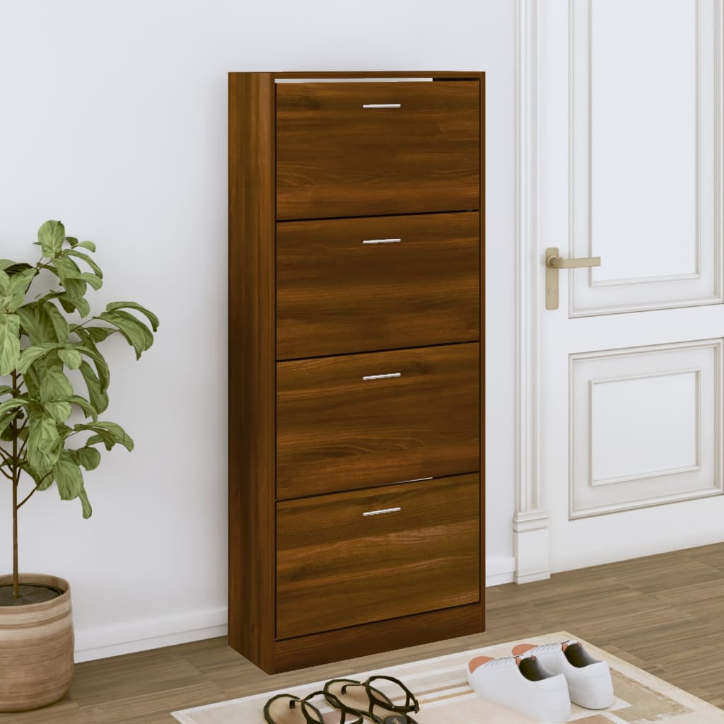 Vidaxx skoskab 63x24x147 cm færdig træbrun eg farve
