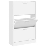 Vidaxl Shoe Cabinet 63x24x103 cm forarbejdet træhvide