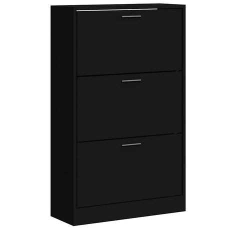 Vidaxl Shoe Cabinet 63x24x103 cm forarbejdet træ sort