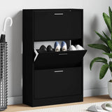 Vidaxl Shoe Cabinet 63x24x103 cm forarbejdet træ sort