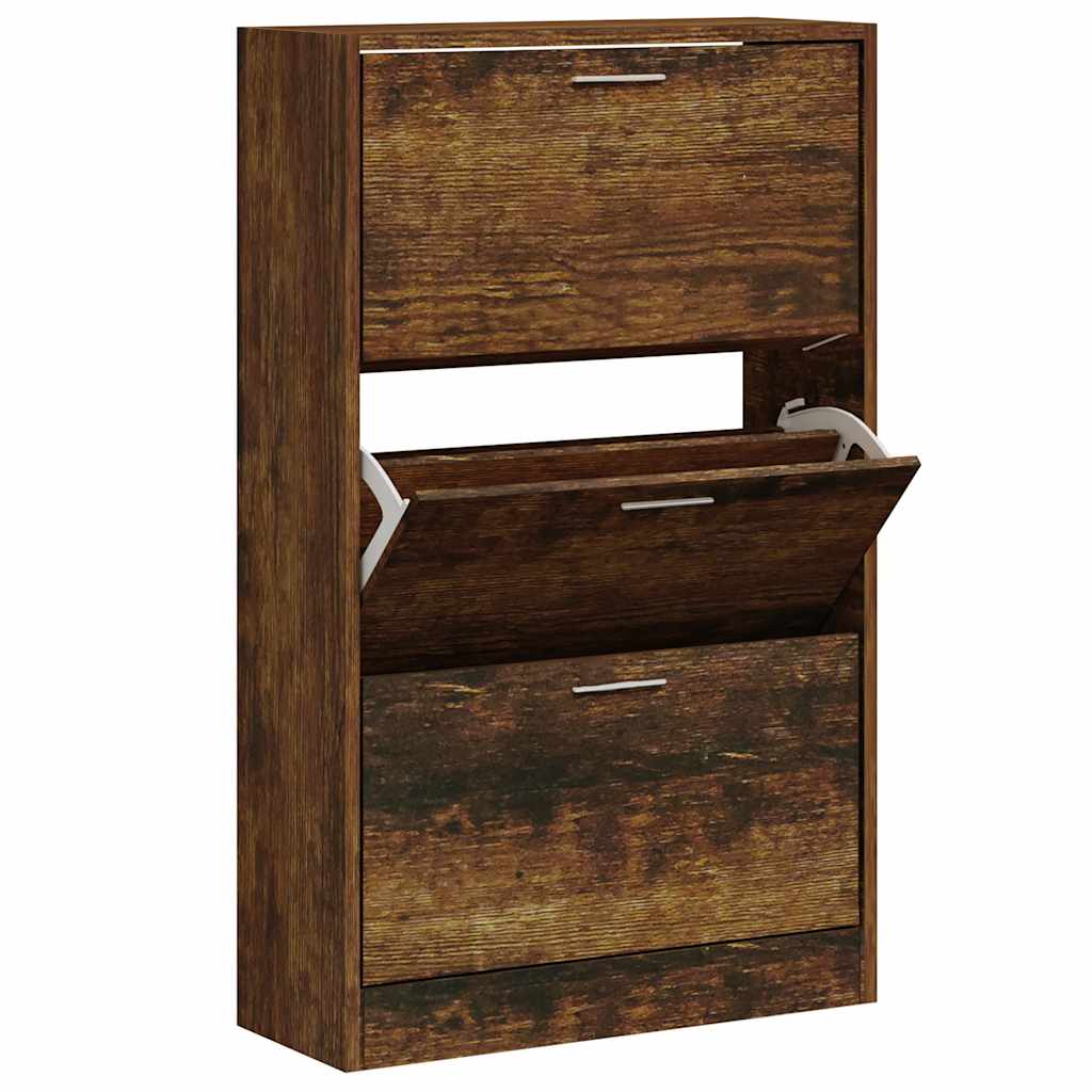 Vidaxx skoskab 63x24x103 cm forarbejdet træ, røget eg