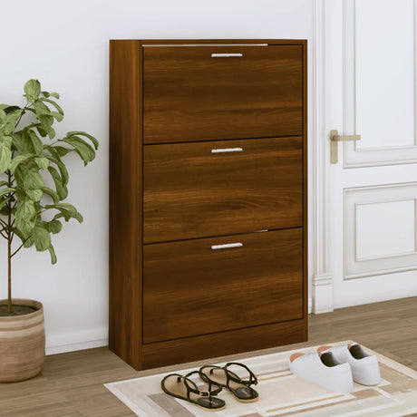 Vidaxx skoskab 63x24x103 cm færdig træbrun eg farve
