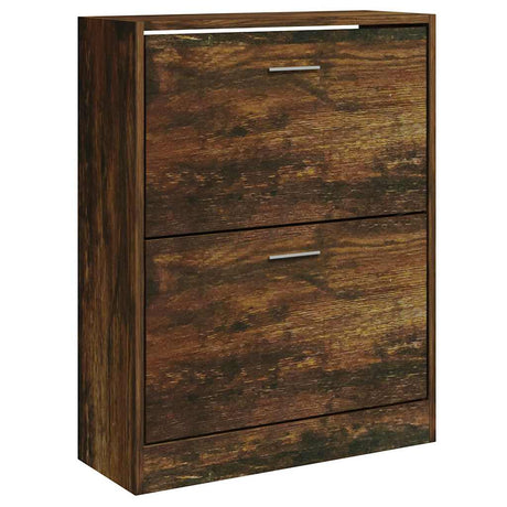 Vidaxl Shoe Cabinet 63x24x81 cm Property Wood Smoked Oak Farvet