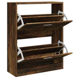Vidaxl Shoe Cabinet 63x24x81 cm Property Wood Smoked Oak Farvet