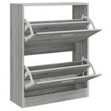 Vidaxl Shoe Cabinet 63x24x81 cm forarbejdet trægrå sonoma