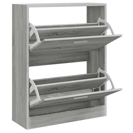 Vidaxl Shoe Cabinet 63x24x81 cm forarbejdet trægrå sonoma