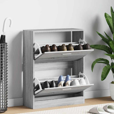 Vidaxl Shoe Cabinet 63x24x81 cm forarbejdet trægrå sonoma