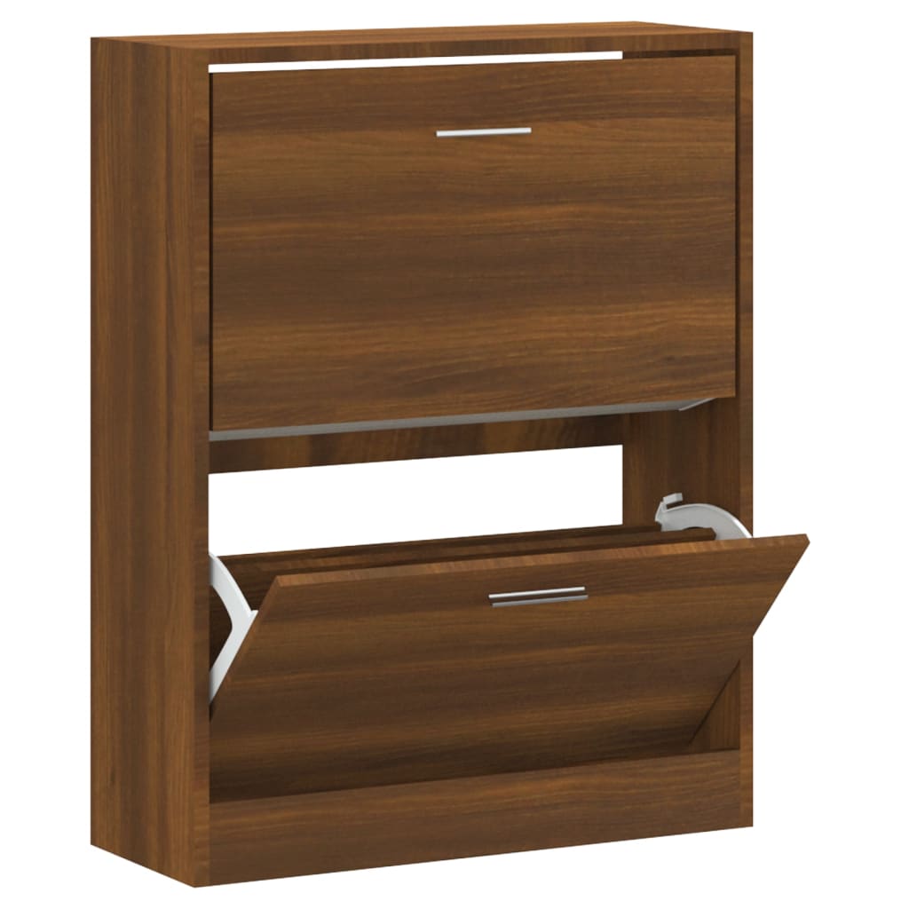 Vidaxl Shoe Cabinet 63x24x81 cm Property Wood Brown Oak Color