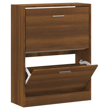 Vidaxl Shoe Cabinet 63x24x81 cm Property Wood Brown Oak Color
