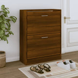Vidaxl Shoe Cabinet 63x24x81 cm Property Wood Brown Oak Color