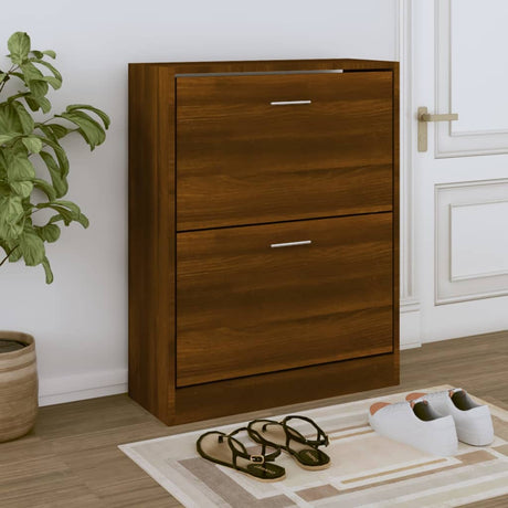 Vidaxl Shoe Cabinet 63x24x81 cm Property Wood Brown Oak Color