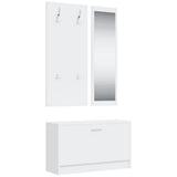 Vidaxl Shoe Cabinet Set 3-i-1 redigeret træhvide
