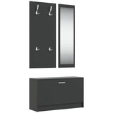 Vidaxl Shoe Cabinet Set 3-i-1 redigeret træ sort