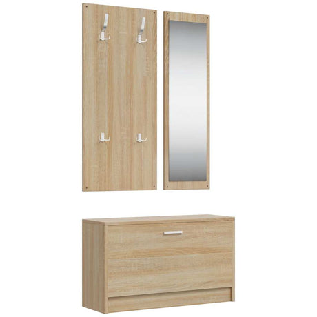 Vidaxl Shoe Cabinet Set 3-i-1 Redigeret træ sonoma eg farvet