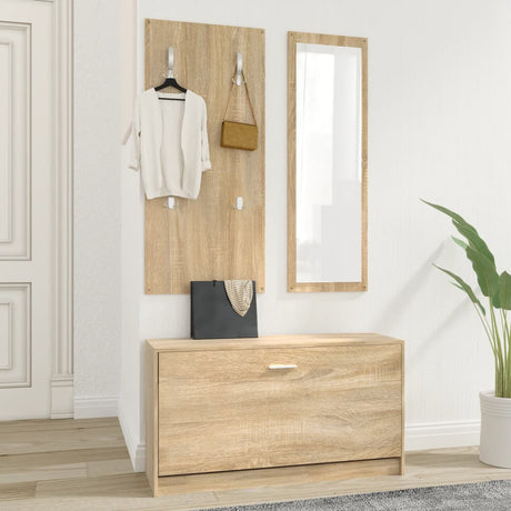 Vidaxl Shoe Cabinet Set 3-i-1 Redigeret træ sonoma eg farvet
