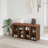 Vidaxl schoenenbank 103x30x48 cm bewerkt hout bruin eikenkleur