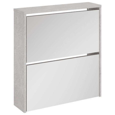 Vidaxl Shoe Cabinet med spejl 2-lag 63x17x67 cm betonpris