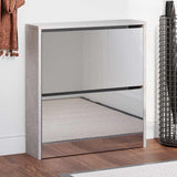 Vidaxl Shoe Cabinet med spejl 2-lag 63x17x67 cm betonpris