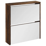 Vidaxx skoskab med spejl 2-lag 63x17x67 cm røget eg