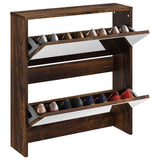 Vidaxx skoskab med spejl 2-lag 63x17x67 cm røget eg