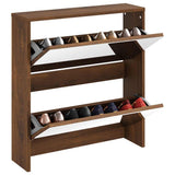 Vidaxl Shoe Cabinet med spejl 2-lag 63x17x67 cm Browniken