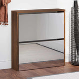 Vidaxl Shoe Cabinet med spejl 2-lag 63x17x67 cm Browniken