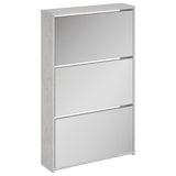 Vidaxx skoskab med spejl 3-lags 63x17x102,5 cm betongrå