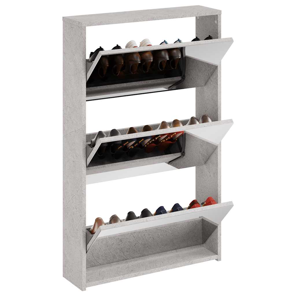Vidaxx skoskab med spejl 3-lags 63x17x102,5 cm betongrå