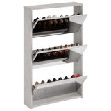 Vidaxx skoskab med spejl 3-lags 63x17x102,5 cm betongrå