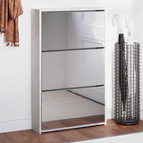 Vidaxx skoskab med spejl 3-lags 63x17x102,5 cm betongrå