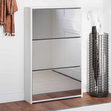 Vidaxx skoskab med spejl 3-lags hvid højglans 63x17x102,5 cm