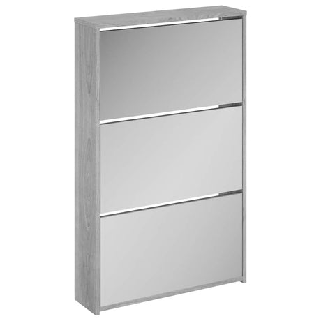 Vidaxx skoskab med spejl 3-lags 63x17x102,5 cm grå sonoma